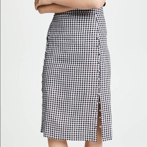 Madewell gingham pattern skirt